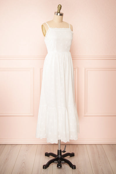 Ronisia White Midi Dress w/ Openwork | Boutique 1861 side view