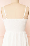 Ronisia White Midi Dress w/ Openwork | Boutique 1861 back close-up