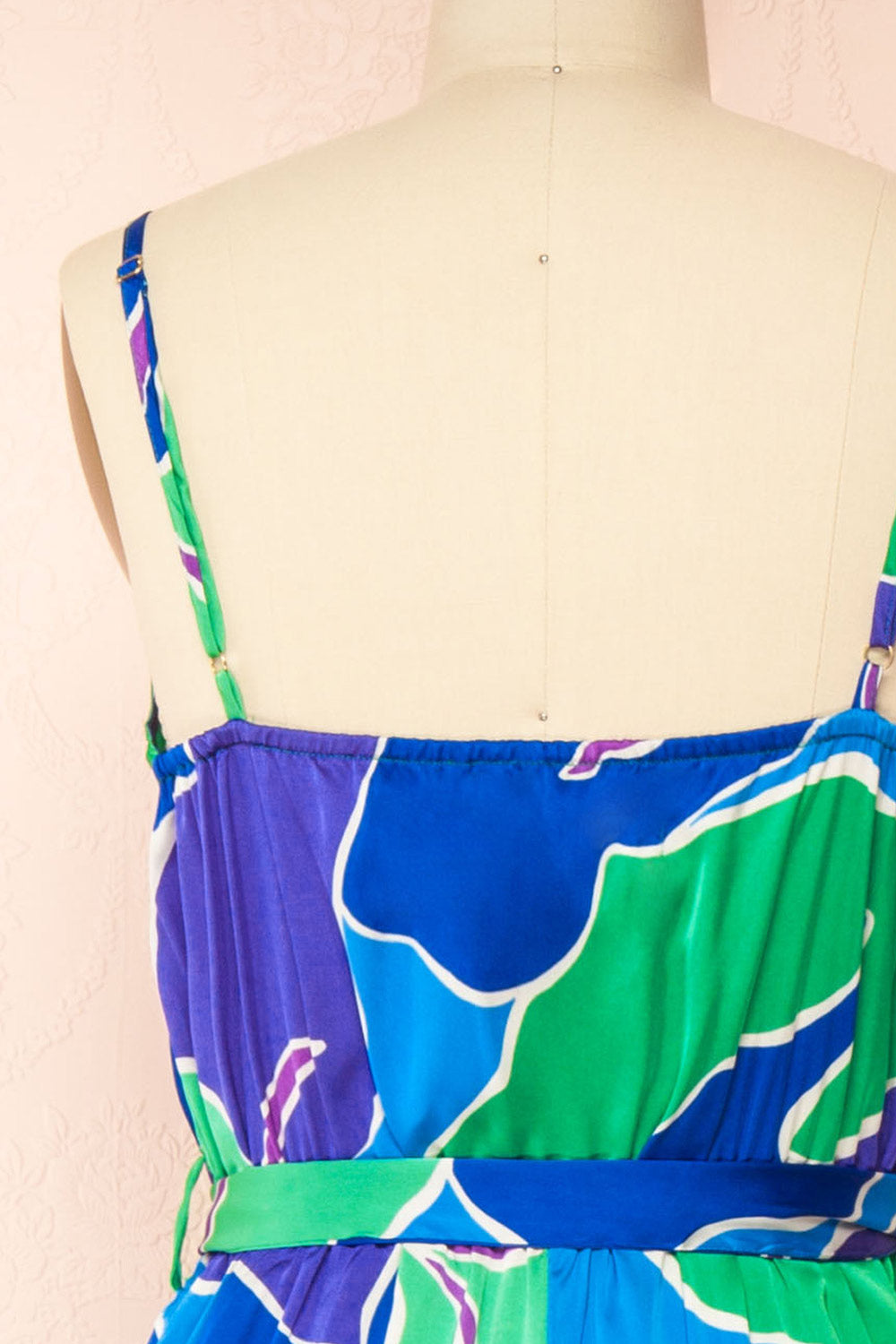 Rory Colourful Satin Jumpsuit w/ Belt | Boutique 1861 back