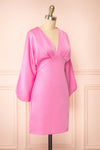 Rosalyn Short Pink Dress w/ Puffy Sleeves | Boutique 1861 side view