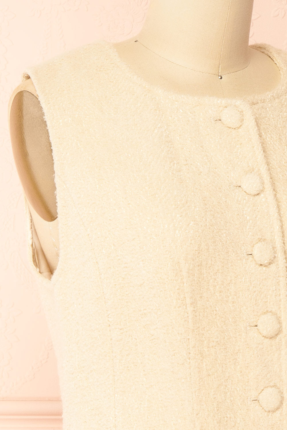 Rosamund Short Button-Up Tweed Dress with Pockets | Boutique 1861 side