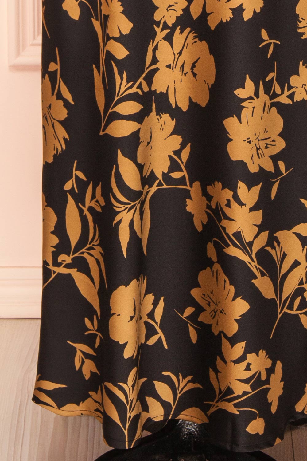 Roseana | Floral Satin Strapless Dress