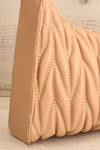 Roseaux Beige Chevron Quilt Shoulder Bag | La petite garçonne side close-up