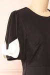 Rosette Short Black Dress w/ White Bows | Boutique 1861 side