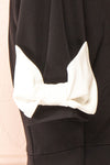 Rosette Short Black Dress w/ White Bows | Boutique 1861 details