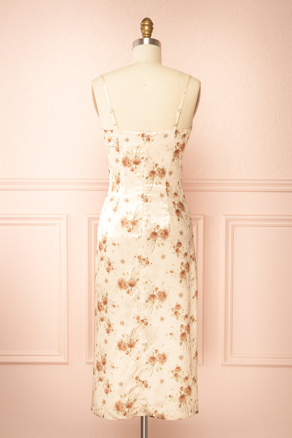Rossy Cowl Neck Floral Midi Dress | Boutique 1861 back view