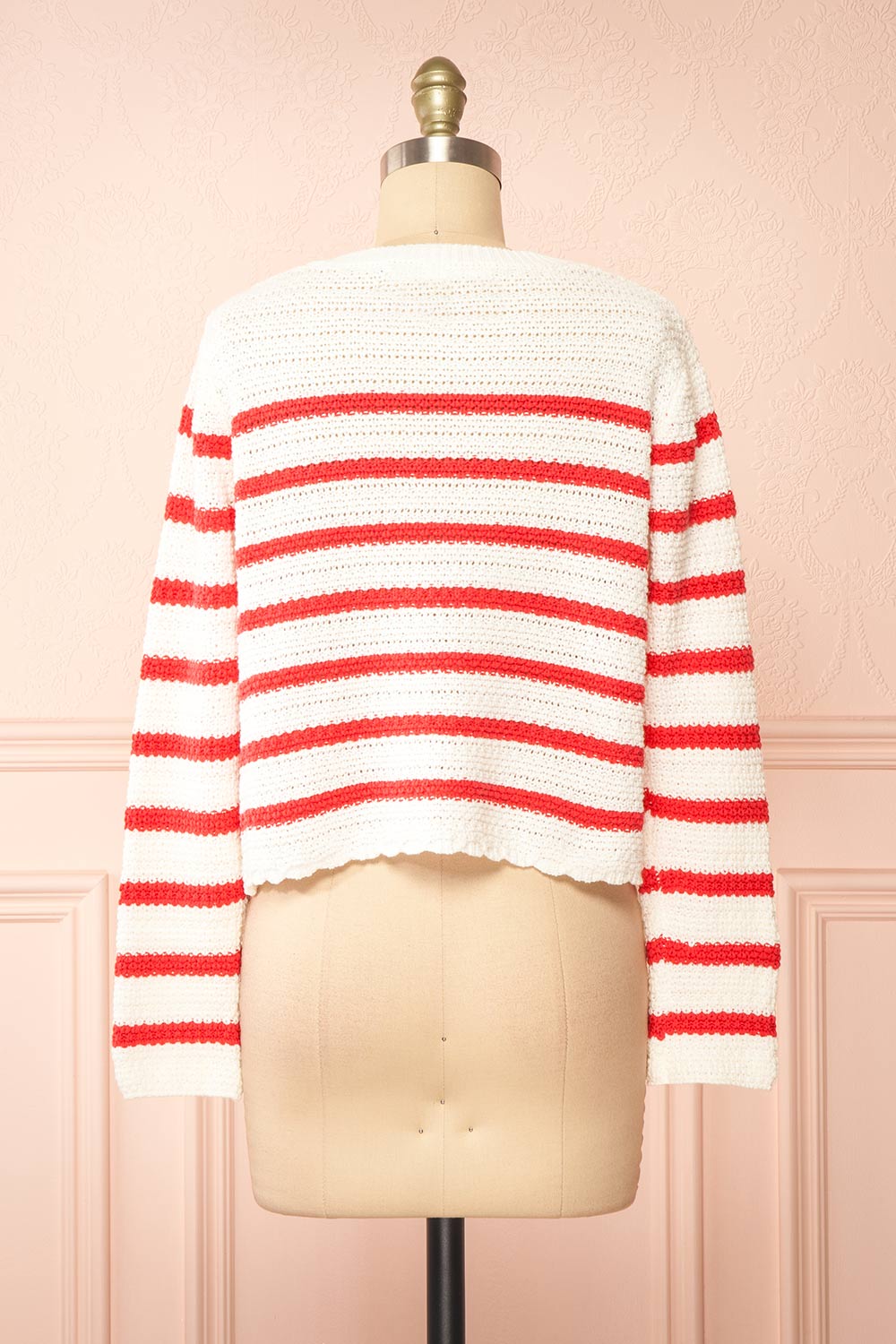 White and red sweater top