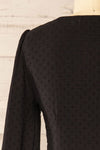 Rotherham Black Short A-line Dress w/ Long Sleeves | La petite garçonne back close-up