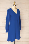 Rotherham Blue Short A-line Dress w/ Long Sleeves | La petite garçonne side view