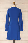Rotherham Blue Short A-line Dress w/ Long Sleeves | La petite garçonne back view