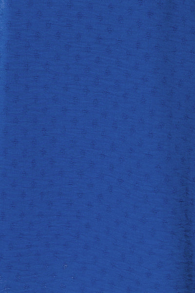 Rotherham Blue Short A-line Dress w/ Long Sleeves | La petite garçonne fabric