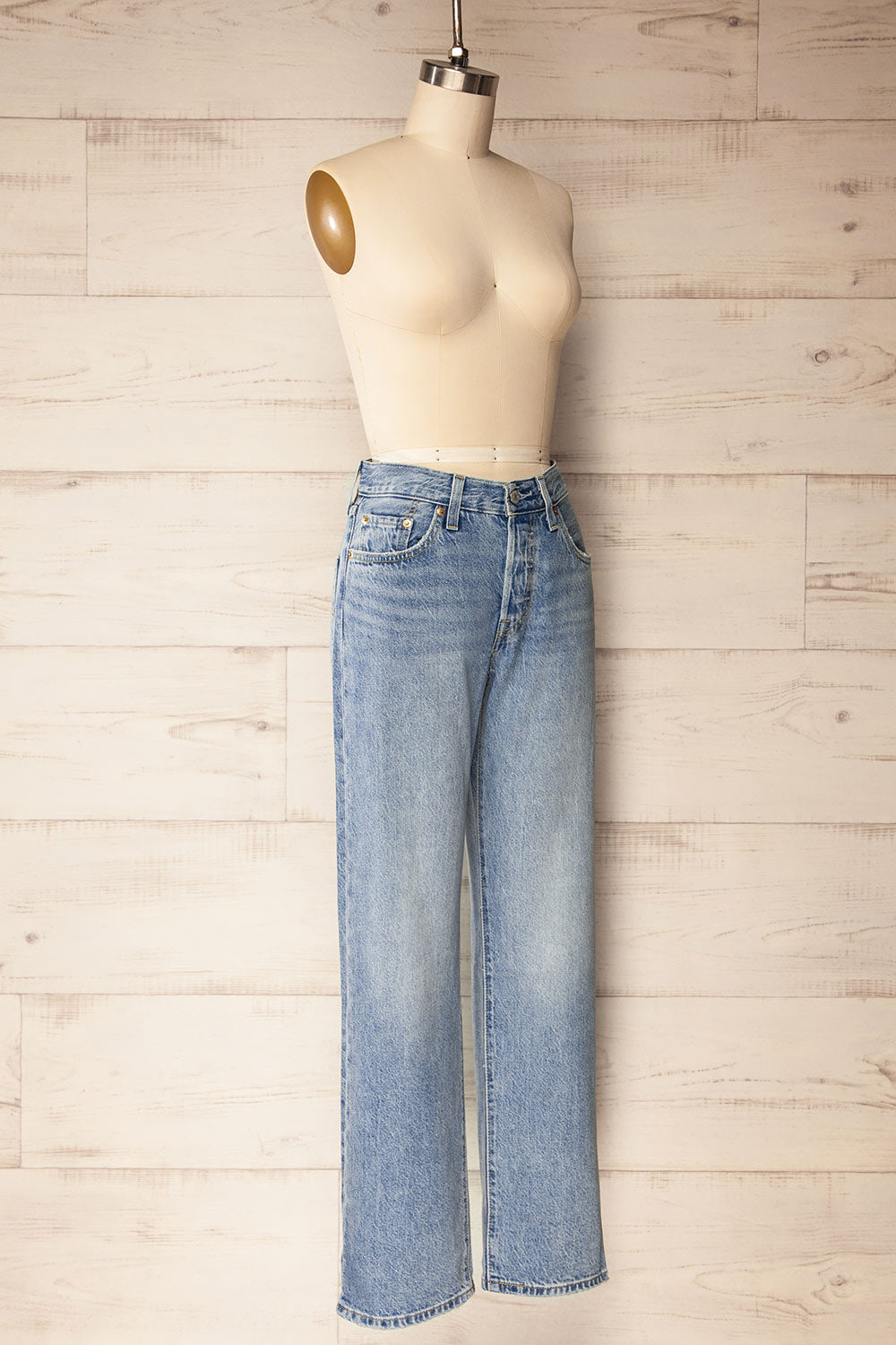 Rovereto Mid-Rise Blue Denim Pants | La petite garçonne side view