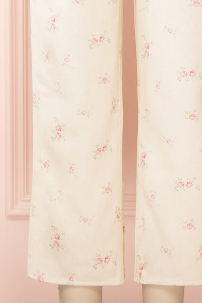 Rowena Floral Denim Overalls | Boutique 1861 bottom close-up