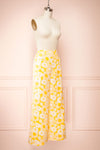 Rumer Yellow Floral High-Waisted Wide Leg Pants | Boutique 1861 side view