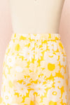 Rumer Yellow Floral High-Waisted Wide Leg Pants | Boutique 1861 back close-up