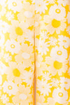 Rumer Yellow Floral High-Waisted Wide Leg Pants | Boutique 1861 fabric