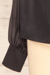 Rumoi Black Silky Blouse w/ Sheer Sleeves | La petite garçonne bottom
