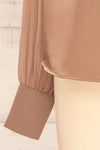 Rumoi Brown Silky Blouse w/ Sheer Sleeves | La petite garçonne bottom