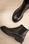 Rurrena Black Chelsea Leather Boots | La petite garçonne flat view