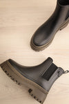 Rustavi Matte Black Platform Rain Boots | La petite garçonne flat view