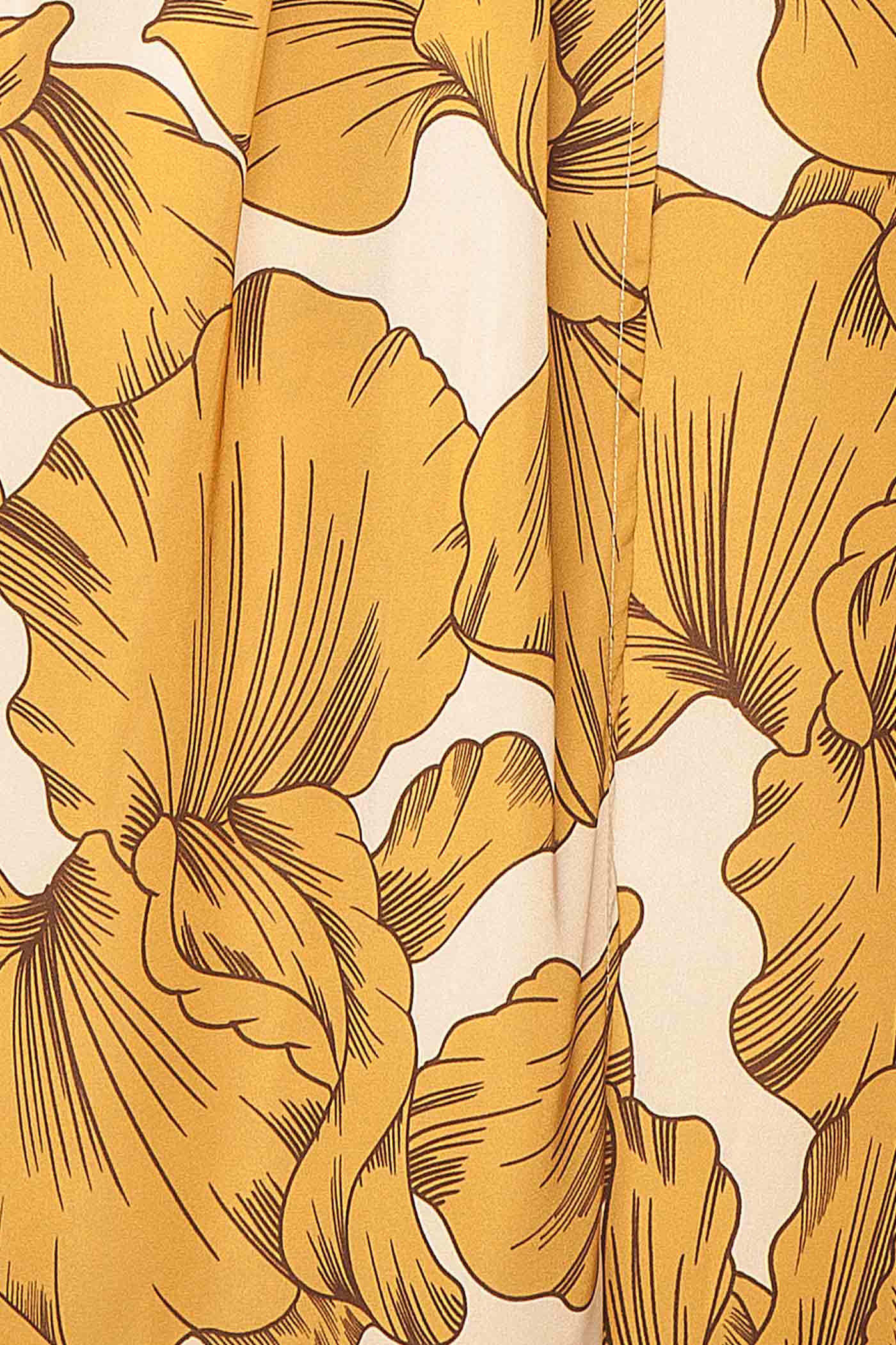 Sabah | Floral Satin Midi Dress with Slit