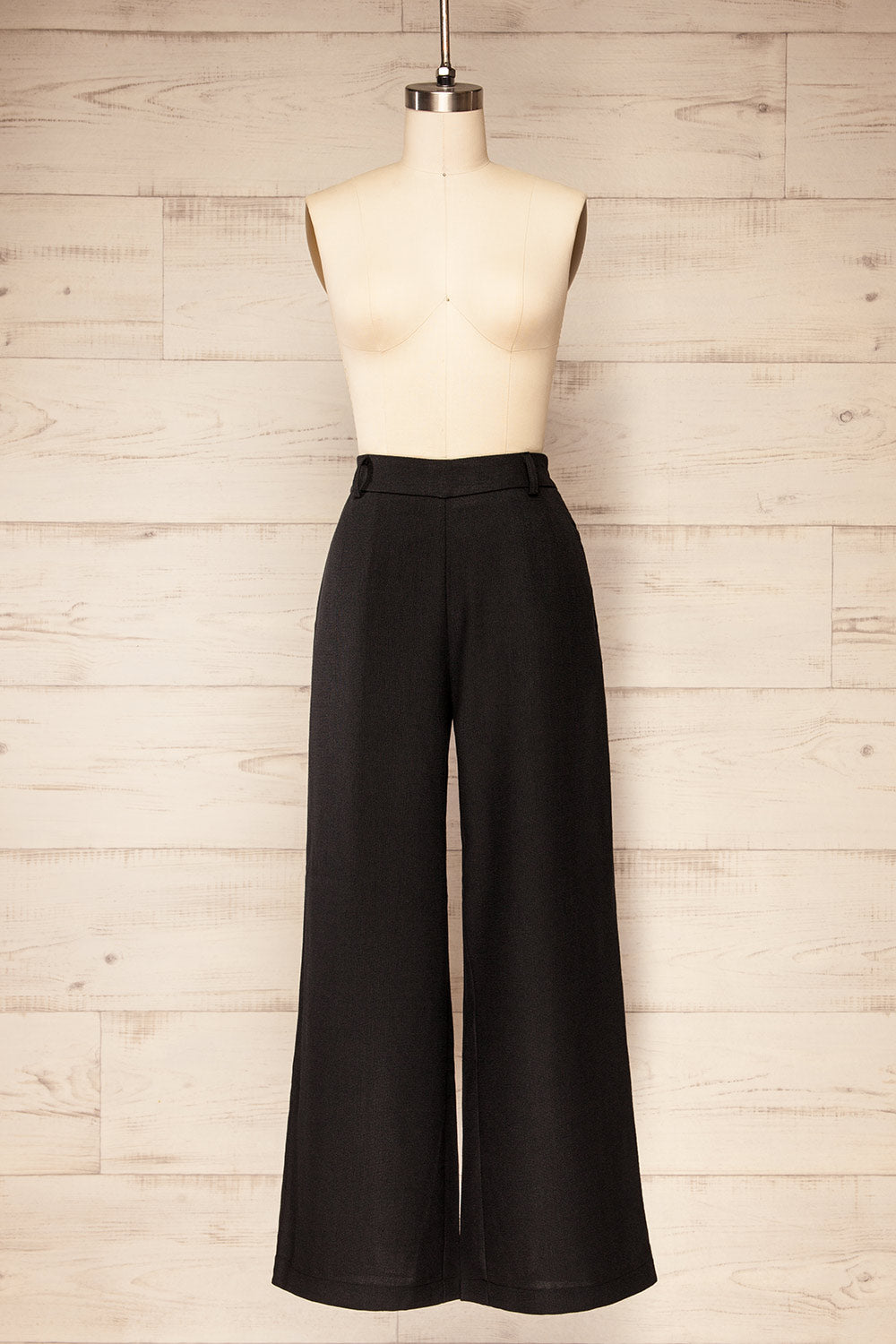 Sabaneta High-Waisted Black Pants | La petite garçonne front view