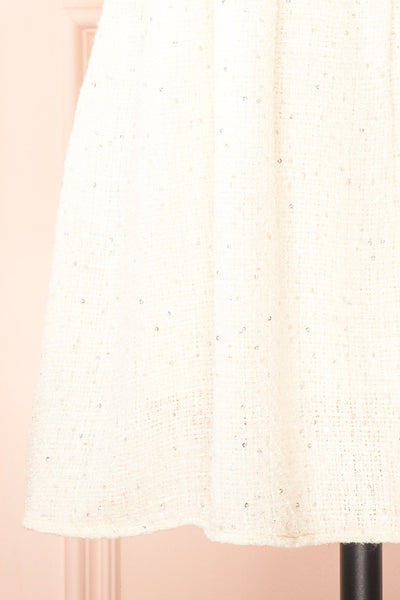 Sabrina Short Cream Tweed Dress w/ Bows | Boutique 1861 bottom