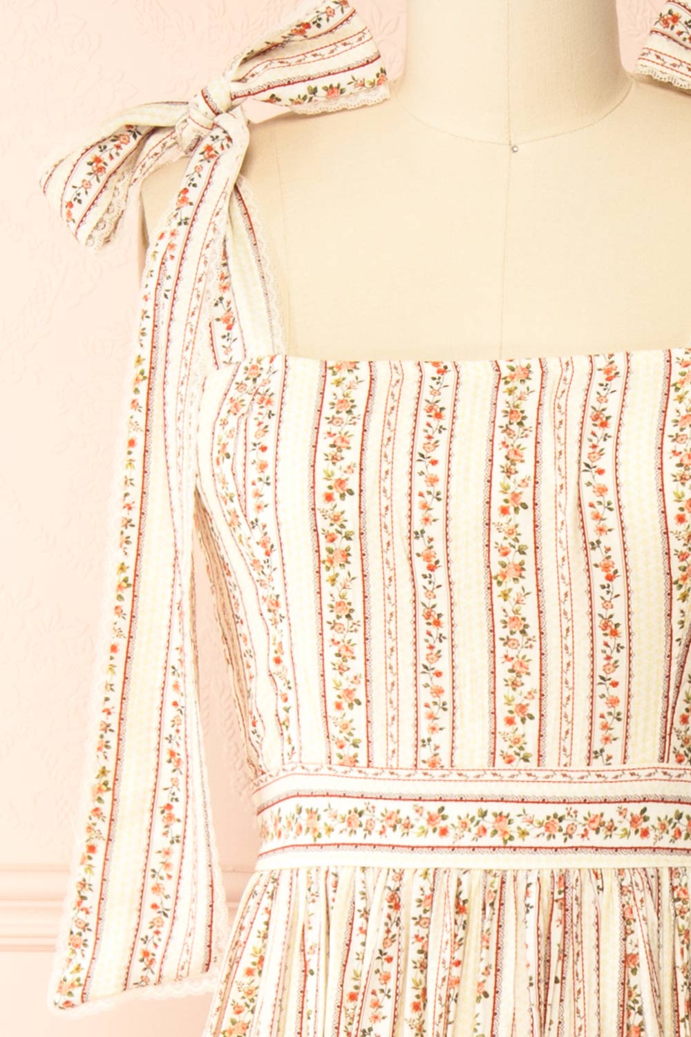 Sachiko Long Floral Dress with Tie-Up Straps | Boutique 1861 front