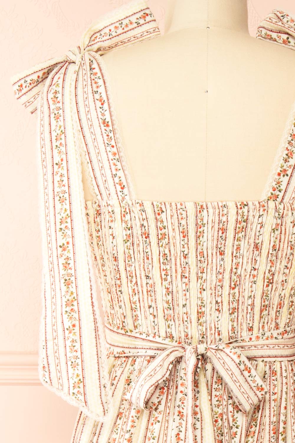 Sachiko Long Floral Dress with Tie-Up Straps | Boutique 1861 back