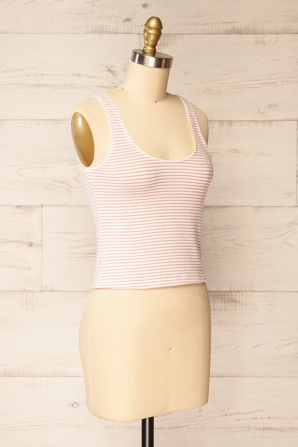 Sachymo Striped Tank Top w/ Scalloped Trim | La petite garçonne side view