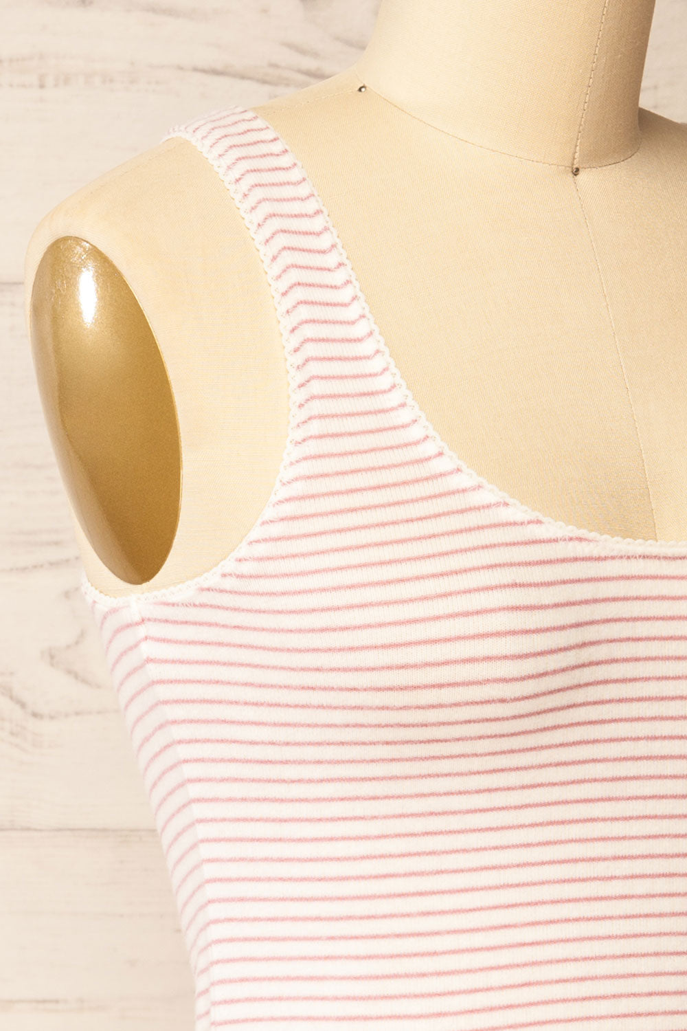 Sachymo Striped Tank Top w/ Scalloped Trim | La petite garçonne side