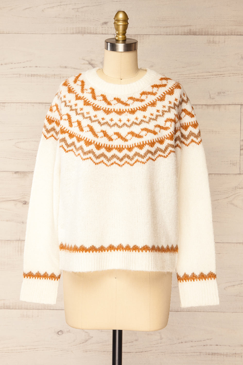 Sacramento Jacquard Pattern Knit Sweater | La petite garçonne front view