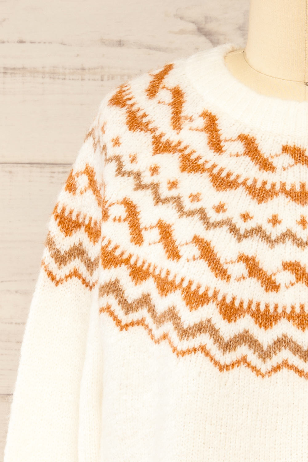 Sacramento Jacquard Pattern Knit Sweater | La petite garçonne front