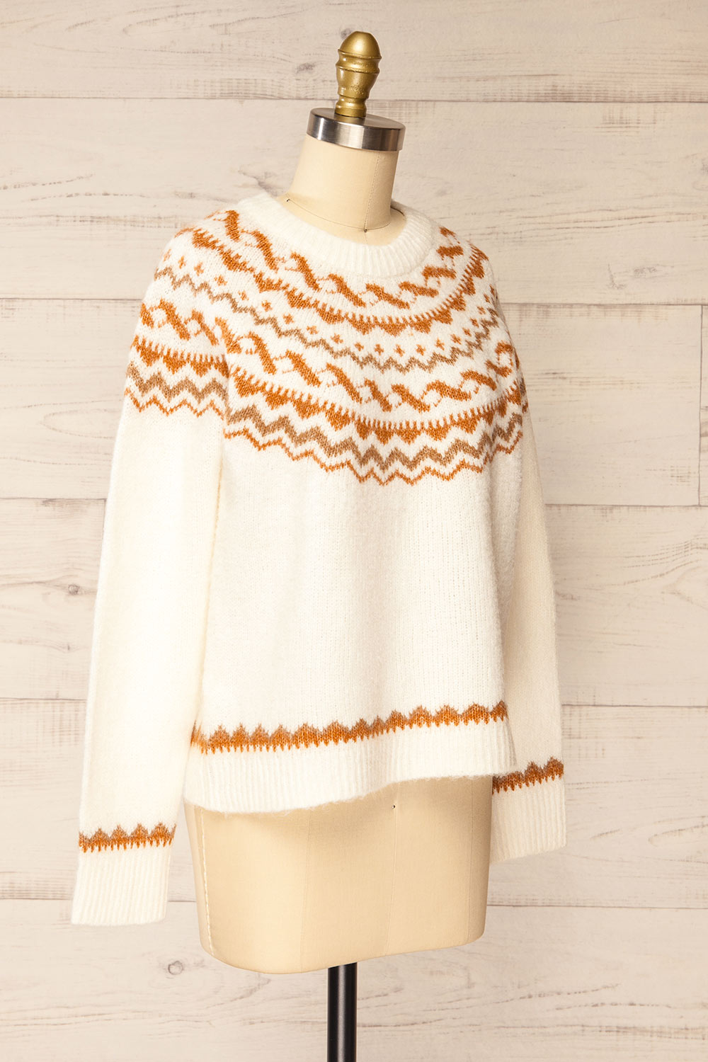 Sacramento Jacquard Pattern Knit Sweater | La petite garçonne side view