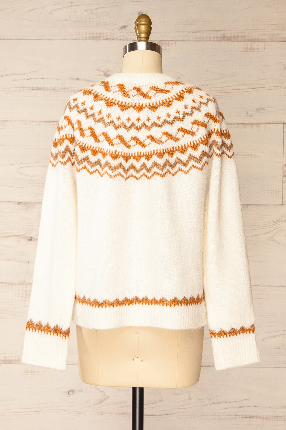 Sacramento Jacquard Pattern Knit Sweater | La petite garçonne back view