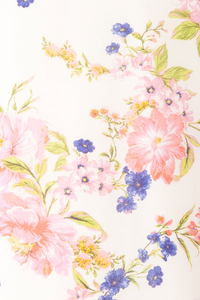 Safa Floral Chiffon Blouse w/ Bow Collar | Boutique 1861 fabric