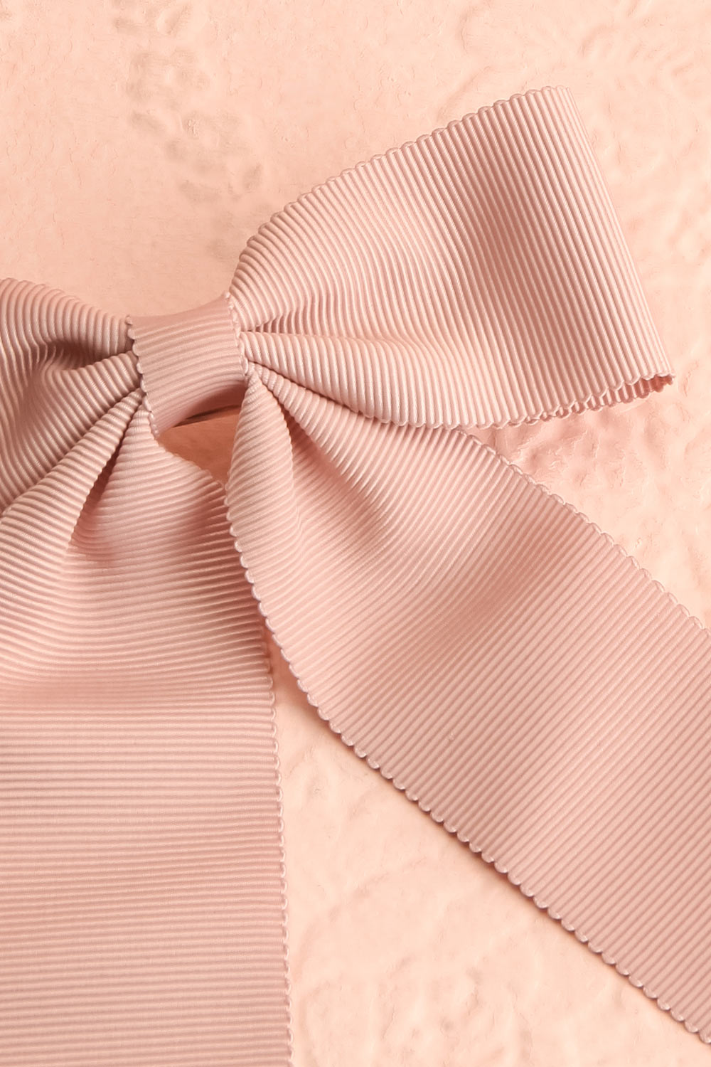 Saffy Beige | Ribbed Bow Barrette