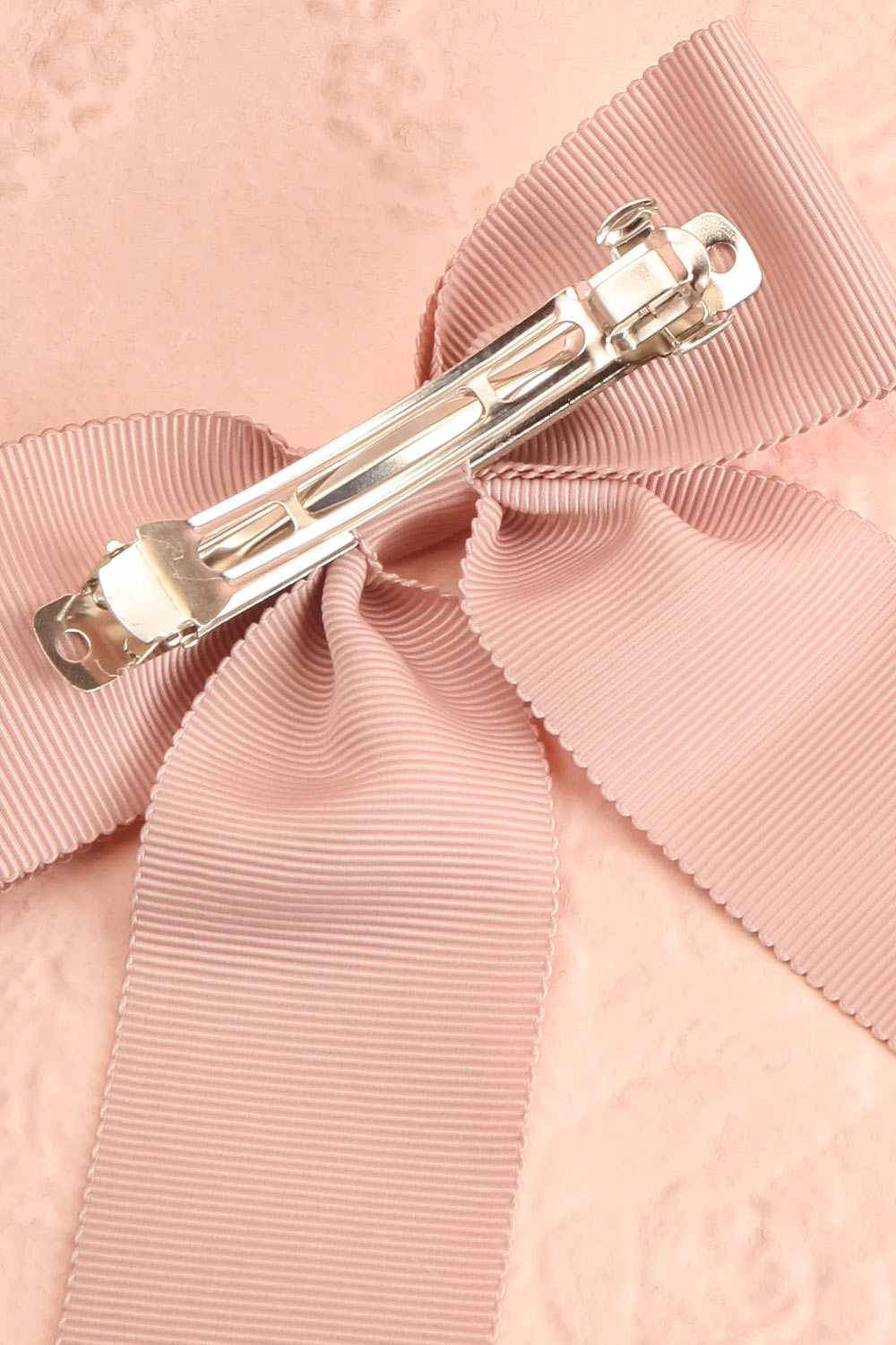 Saffy Beige | Ribbed Bow Barrette