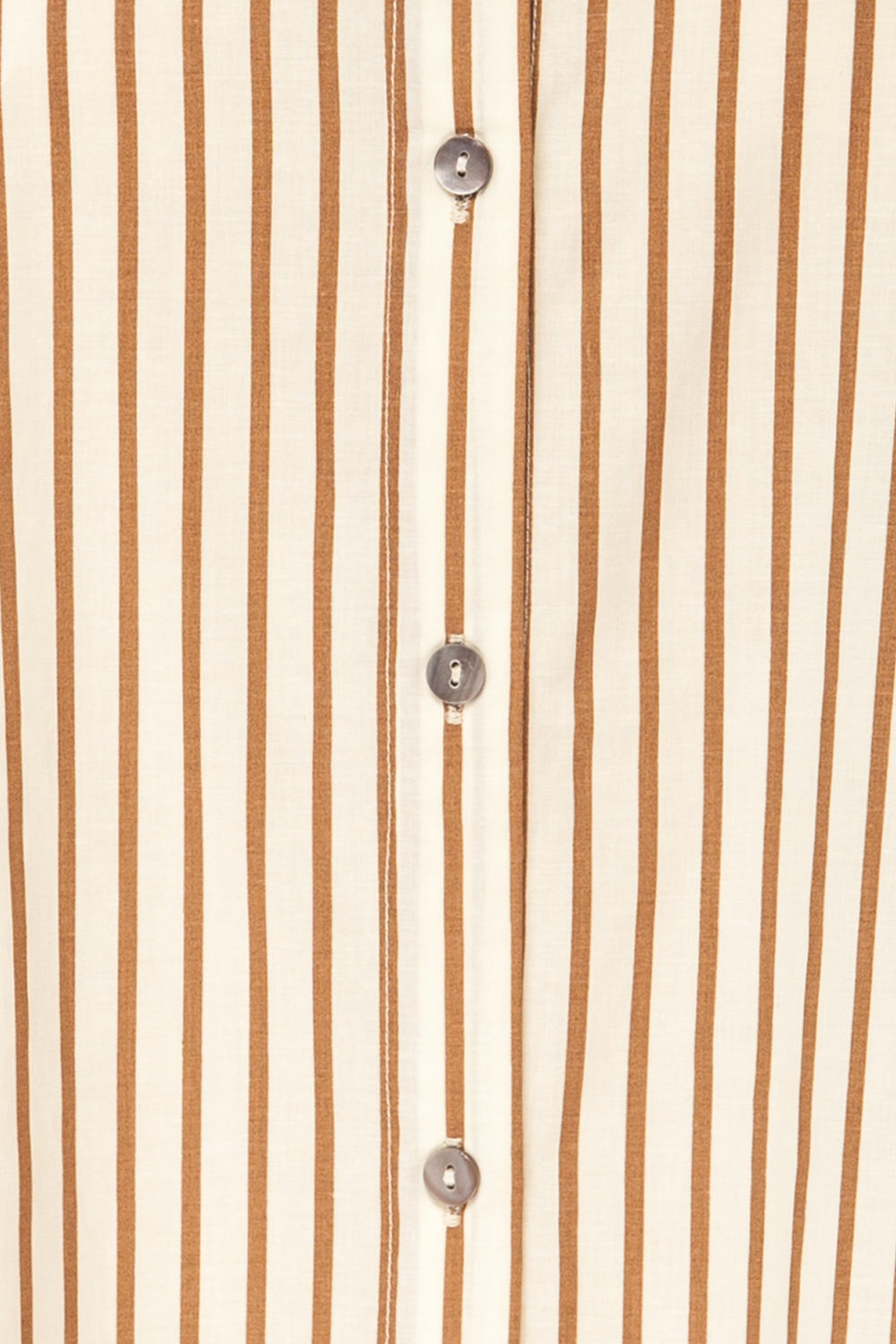 Safire Brown Oversized Striped Cotton Shirt | La petite garçonne fabric 