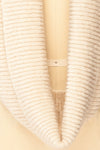 Saguenay Ivory Ribbed Knit Infinity Scarf | La petite garçonne details