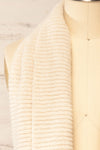 Saguenay Ivory Ribbed Knit Infinity Scarf | La petite garçonne loose close-up
