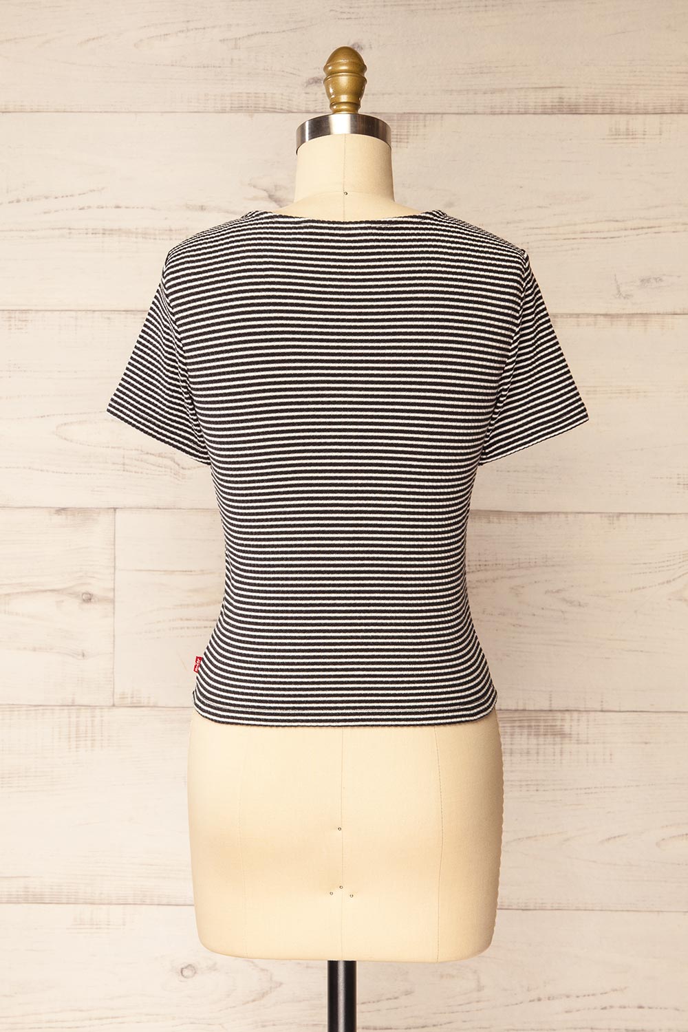 Sailar Short Striped T-Shirt w/ Buttons | La petite garçonne back view