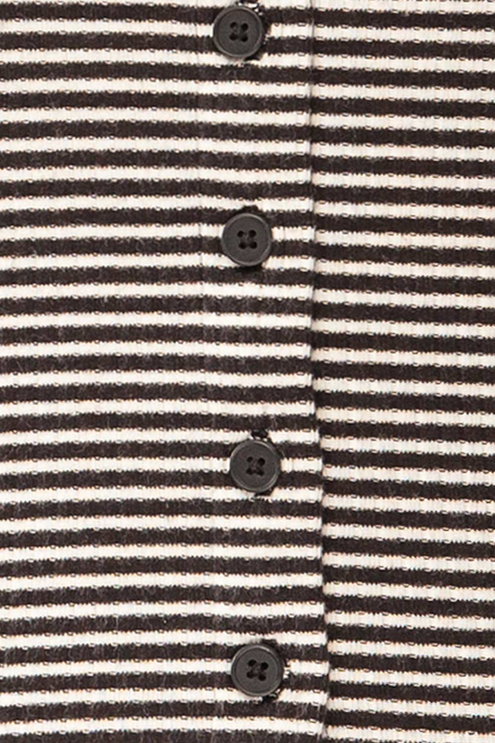 Sailar Short Striped T-Shirt w/ Buttons | La petite garçonne fabric 