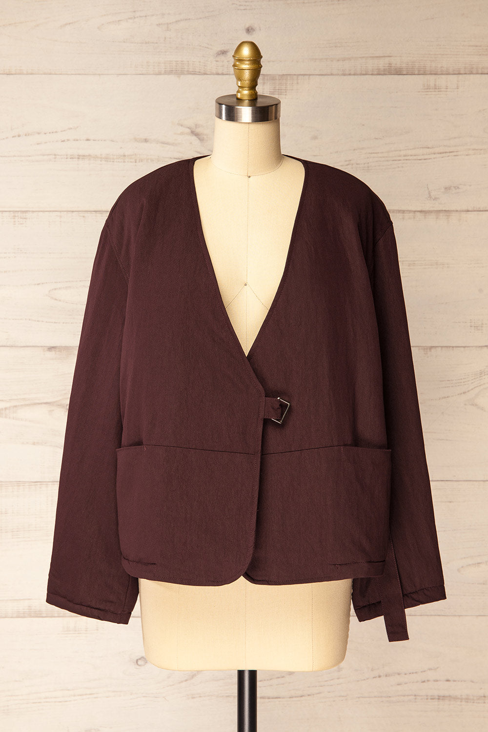 Salleri Oversized Rich Brown Jacket | La petite garçonne open view