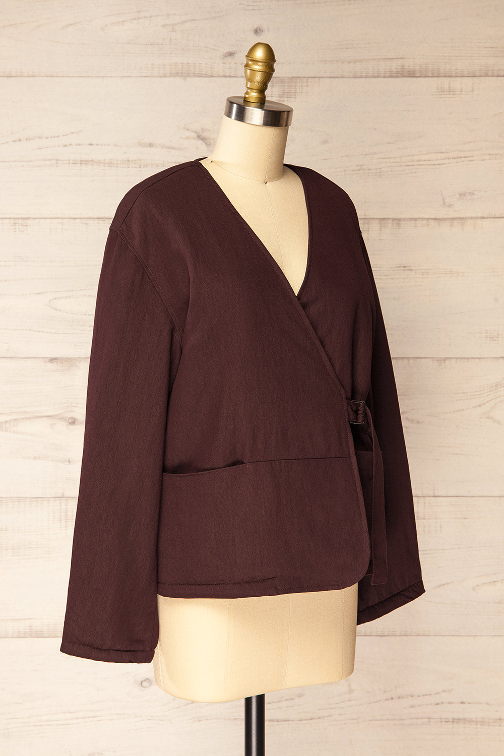 Salleri Oversized Rich Brown Jacket | La petite garçonne side view