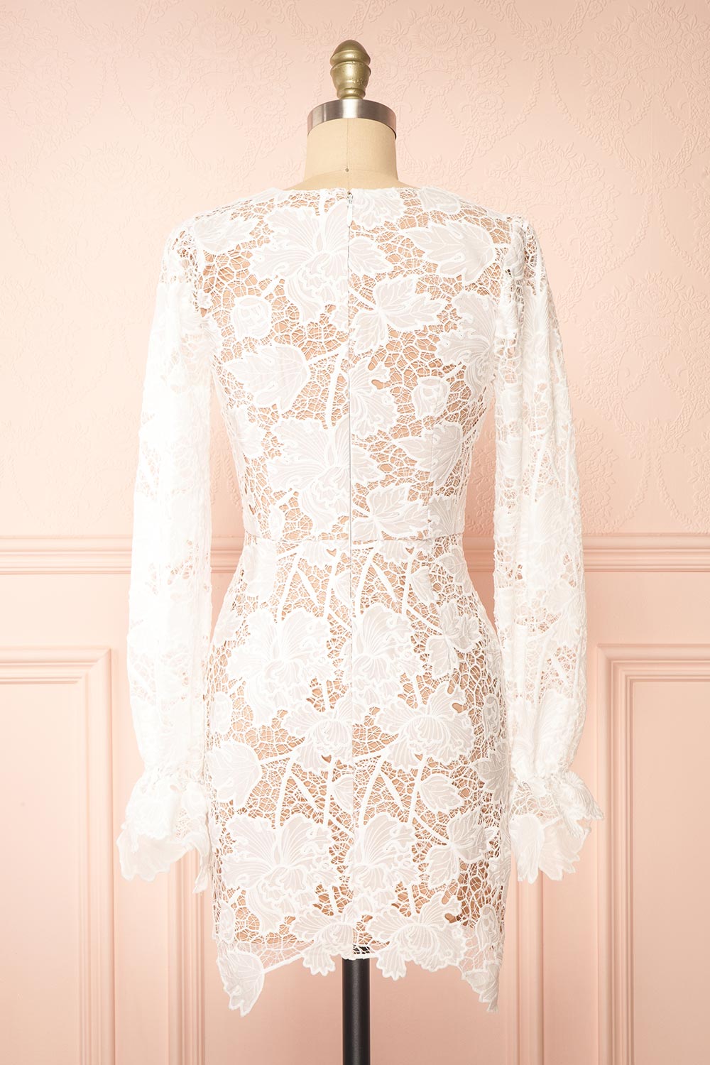 Samantha White Short Lace Dress