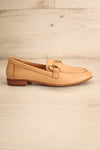 Sambina Caramel Leather Loafers w/ Golden Hardware | La petite garçonne side view