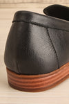 Sambina Black Leather Loafers w/ Golden Hardware | La petite garçonne back close-up