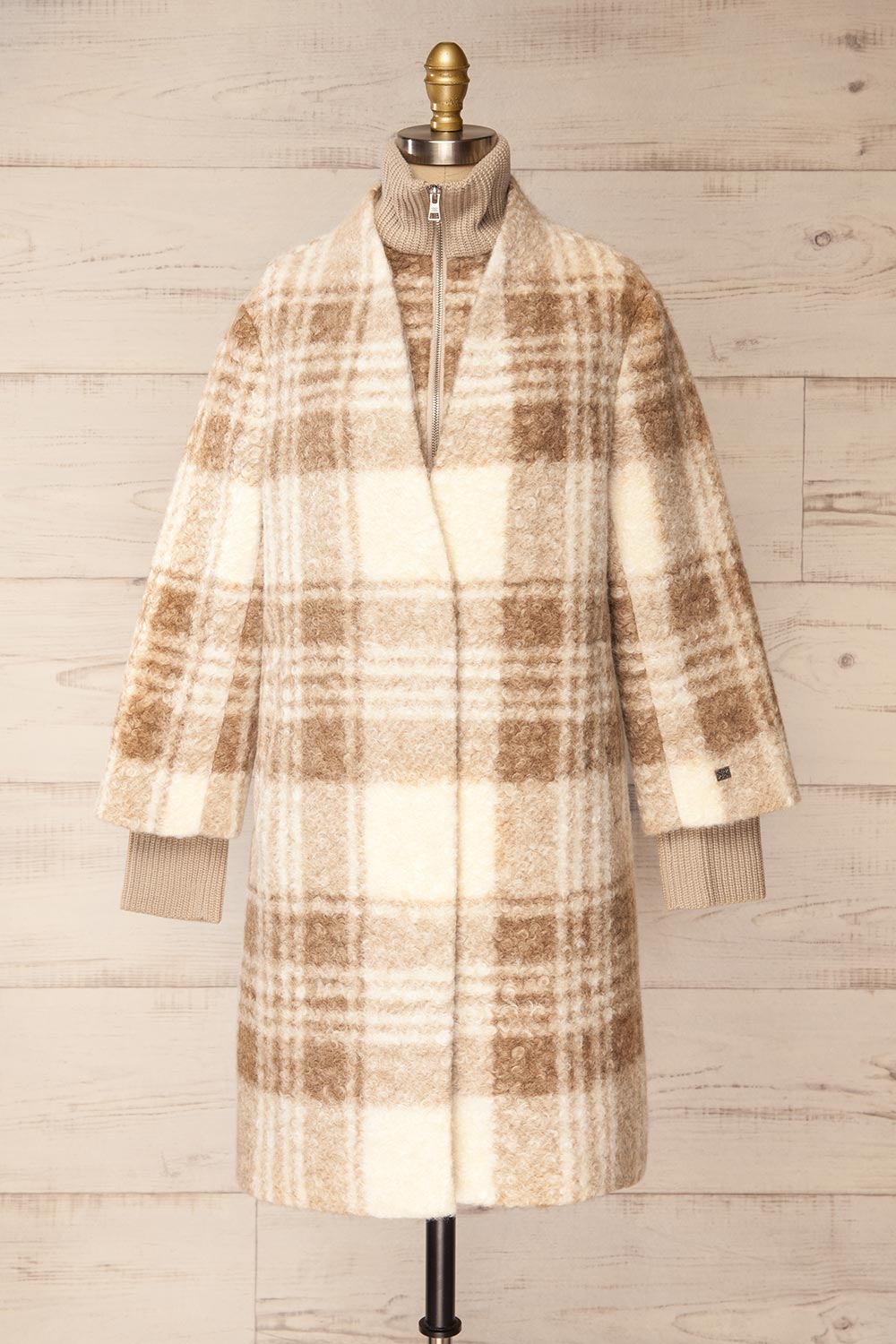 Samentha Plaid Felt Coat | La petite garçonne front view