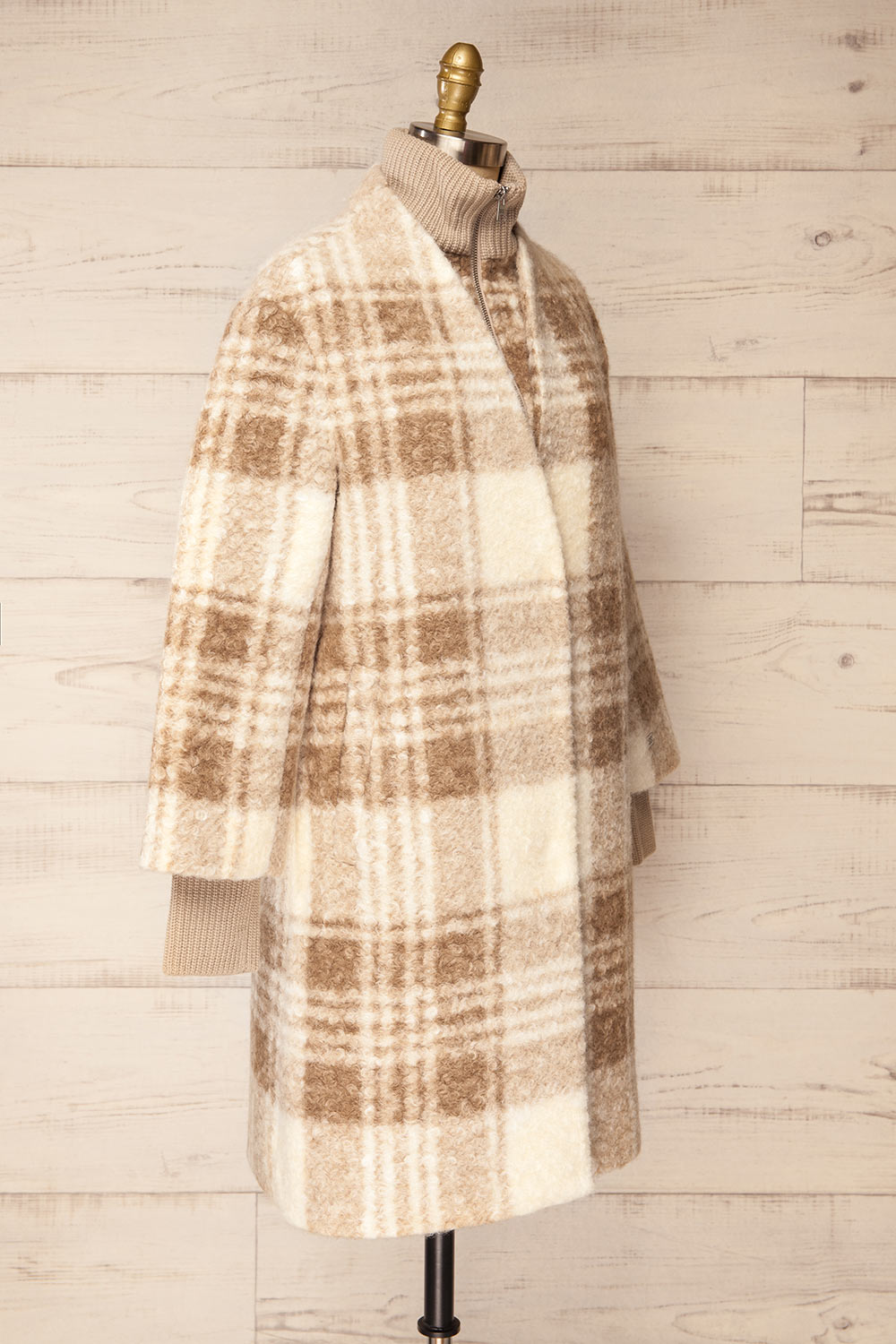 Samentha Plaid Felt Coat | La petite garçonne side view